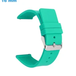 Bracelet 16 mm Caoutchouc fermoir Ardillon pour montre Bleu