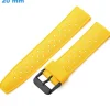 Bracelet 20 mm Caoutchouc Jaune de montre
