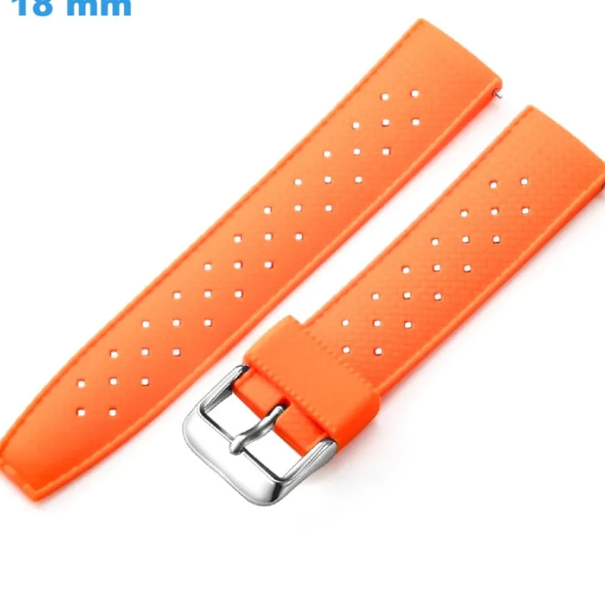 Bracelet 18 mm Caoutchouc Orange montre