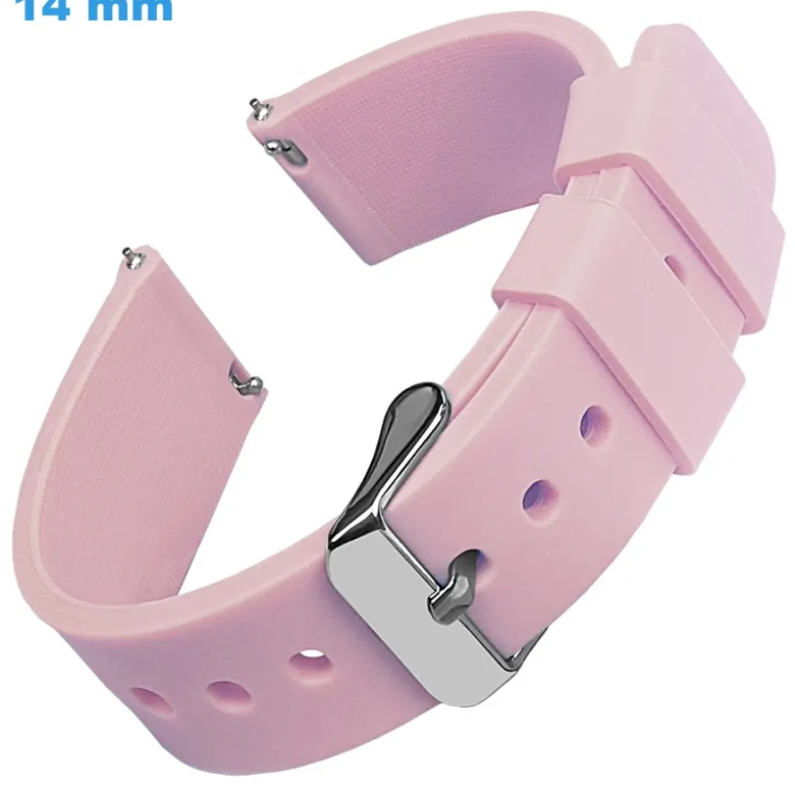 Bracelet 14 mm Caoutchouc pour montre Rose