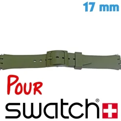 Bracelet 17 mm Caoutchouc pour montre Vert Swatch