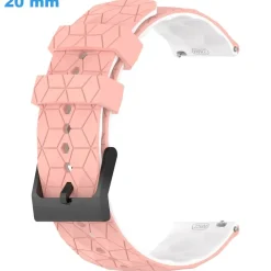 Bracelet 20 mm Caoutchouc Rose pour montre boucle Ardillon