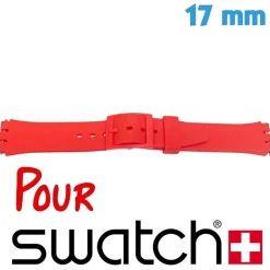 Bracelet 17 mm Caoutchouc Rouge montre Swatch