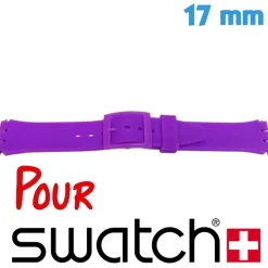 Bracelet 17 mm Caoutchouc Violet de montre Swatch