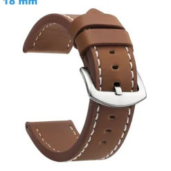 Bracelet 18 mm Cuir PU fermoir Ardillon pour montre Brun