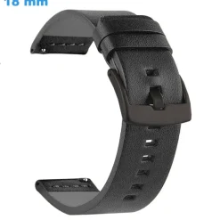 Bracelet 18 mm Cuir Synthétique Noir montre