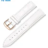 Bracelet 16 mm Cuir véritable Blanc montre boucle Ardillon