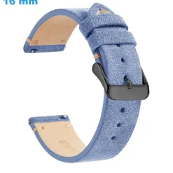 Bracelet 16 mm Cuir véritable Bleu de montre