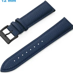 Bracelet 12 mm Cuir véritable Bleu montre