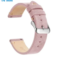 Bracelet 14 mm Cuir véritable boucle Ardillon de montre Rose