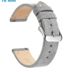 Bracelet 16 mm Cuir véritable Gris de montre