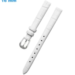 Bracelet 16 mm Cuir véritable montre Blanc