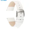 Bracelet 16 mm Cuir véritable montre Blanc boucle Ardillon