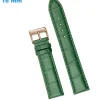 Bracelet 16 mm Cuir véritable Vert de montre Ardillon