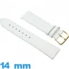 Bracelet 14 mm de montre Blanc Cuir Synthétique