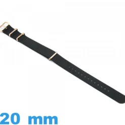 Bracelet 20mm de montre Noir N.A.T.O tissu