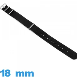 Bracelet 18mm de montre Noir N.A.T.O Nylon