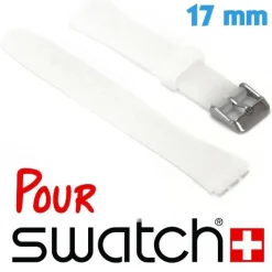 Bracelet 17 mm de montre pour Swatch Translucide caoutchouc lisse