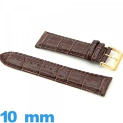 Bracelet 10 mm de montre Rembourré cuir Crocodile