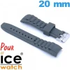 Bracelet 20mm Gris de montre pour Ice Watch Cahoutchouc