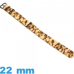 Bracelet 22mm Military de montre Marron Nato Textile