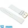 Bracelet 12mm montre Blanc Faux cuir