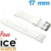 Bracelet 17mm montre pour Ice Watch Blanc Silicone