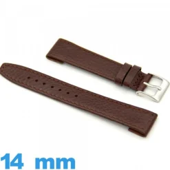 Bracelet 14mm montre Rembourré Cuir véritable Grain Buffle