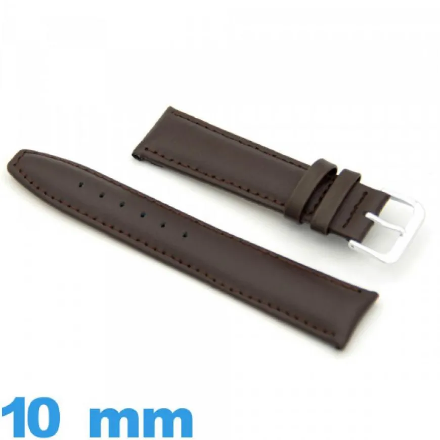 Bracelet 10 mm montre Vrai cuir