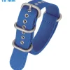 Bracelet 18 mm Nylon Bleu de montre boucle Ardillon