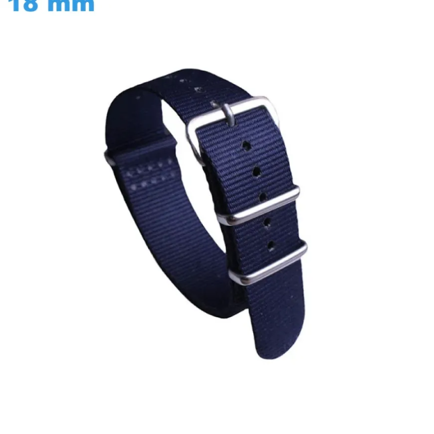 Bracelet 18 mm Nylon Bleu montre Ardillon