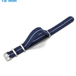 Bracelet 18 mm Nylon Bleu pour montre