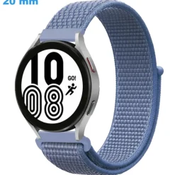 Bracelet 20 mm Nylon Bleu pour montre fermoir Velcro