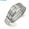 Bracelet 20 mm Nylon boucle Ardillon montre Gris