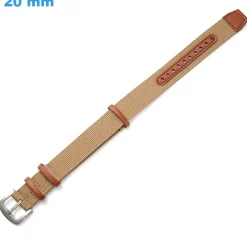 Bracelet 20 mm Nylon boucle Ardillon de montre Brun