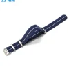 Bracelet 22 mm Nylon fermoir Ardillon montre Bleu