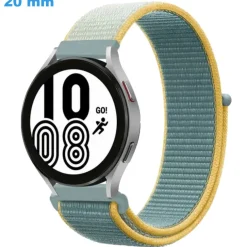 Bracelet 20 mm Nylon fermoir Velcro pour montre Bleu