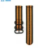Bracelet 22 mm Nylon Orange et Noir montre boucle Ardillon