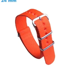 Bracelet 24 mm Nylon Orange pour montre