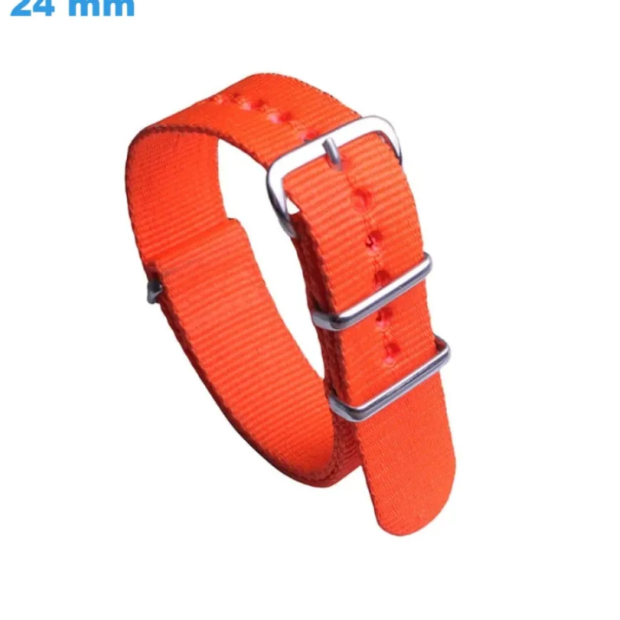 Bracelet 24 mm Nylon Orange pour montre
