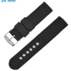 Bracelet 24 mm Nylon pour montre Noir boucle Ardillon