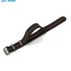 Bracelet 20 mm Nylon pour montre Noir fermoir Ardillon