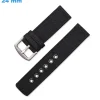 Bracelet 24 mm Nylon pour montre Noir Ardillon
