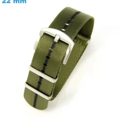 Bracelet 22 mm Nylon Vert de montre Ardillon