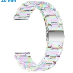 Bracelet 20 mm Plastique de montre Transparent et Multicolore fermoir Déployant