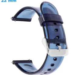Bracelet 22 mm Plastique Transparent et Bleu de montre