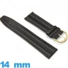 Bracelet 14 mm pour montre brun foncé Cuir vegan Côtelé