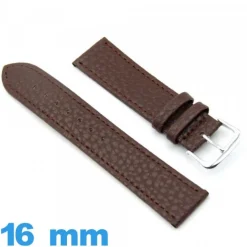 Bracelet 16mm pour montre  Faux cuir grain de buffle
