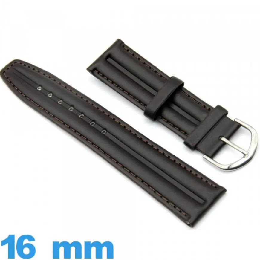Bracelet 16 mm pour montre Faux cuir