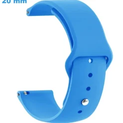 Bracelet 20 mm Silicone Bleu montre Bouton pression